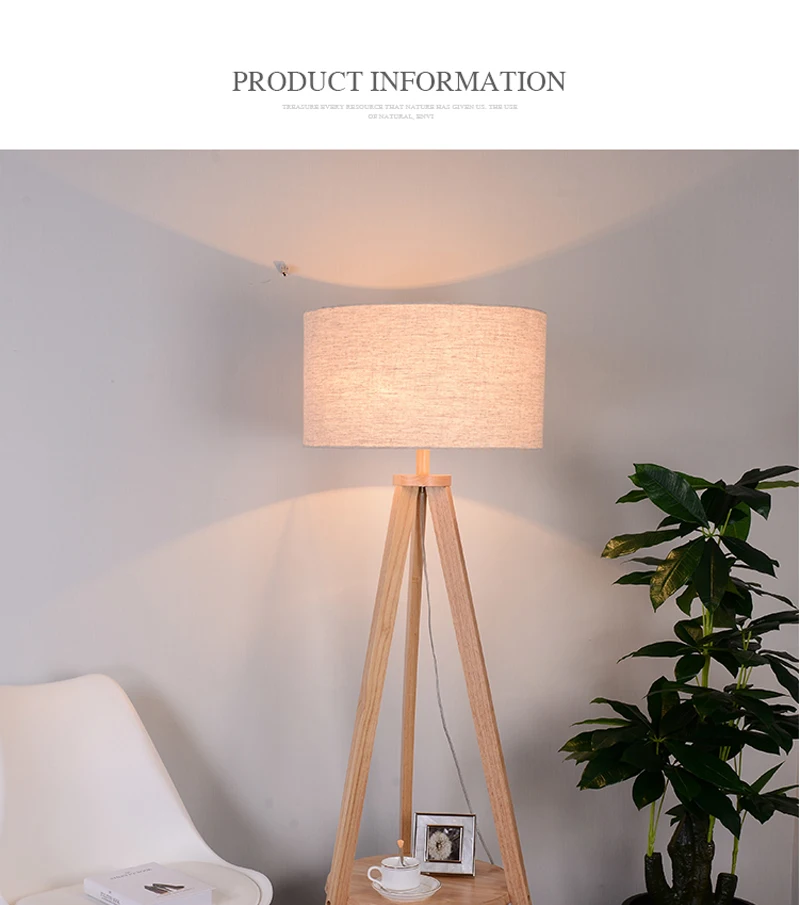 Скандинавский современный простой торшер из твердой древесины, креативный журнальный столик E27, лампа для спальни, вертикальная настольная лампа, декоративное освещение, лампа