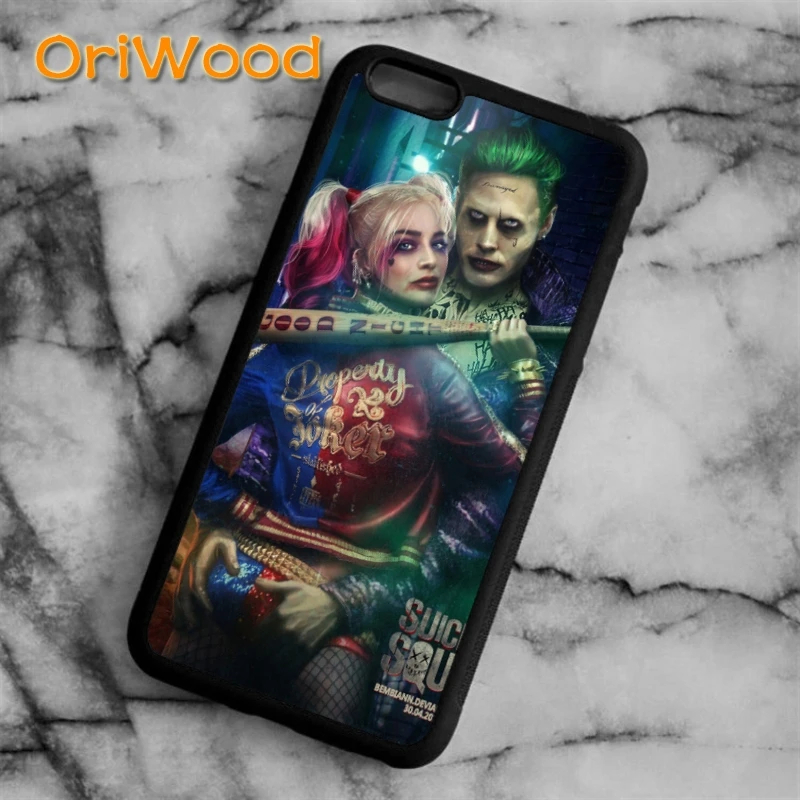 

OriWood harley quinn and the joker Case cover For iPhone 6 6S 7 8 Plus X 5 5S SE Samsung galaxy S5 S6 S7 edge S8 Plus Note 8