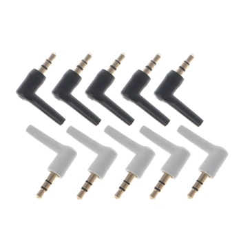 

10 Pcs Gold Plated 3 Pole 3.5mm 90 degree Male Stereo Headphone Mini Jack Plug Audio
