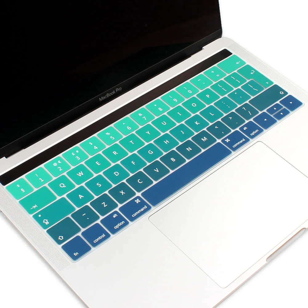 Градиентный розовый силиконовый чехол-клавиатура для MacBook Pro retina 13/13. 3 15/15. 4 дюйма с сенсорной панелью A1989 A1990