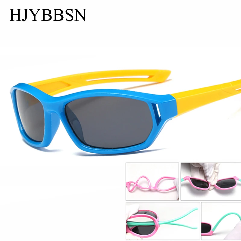 

Rubber Frame Sport Polarized Kids Sunglasses Flexible Child Baby Safety Sun Glasses UV400 Eyewear Shades Infant retro de sol