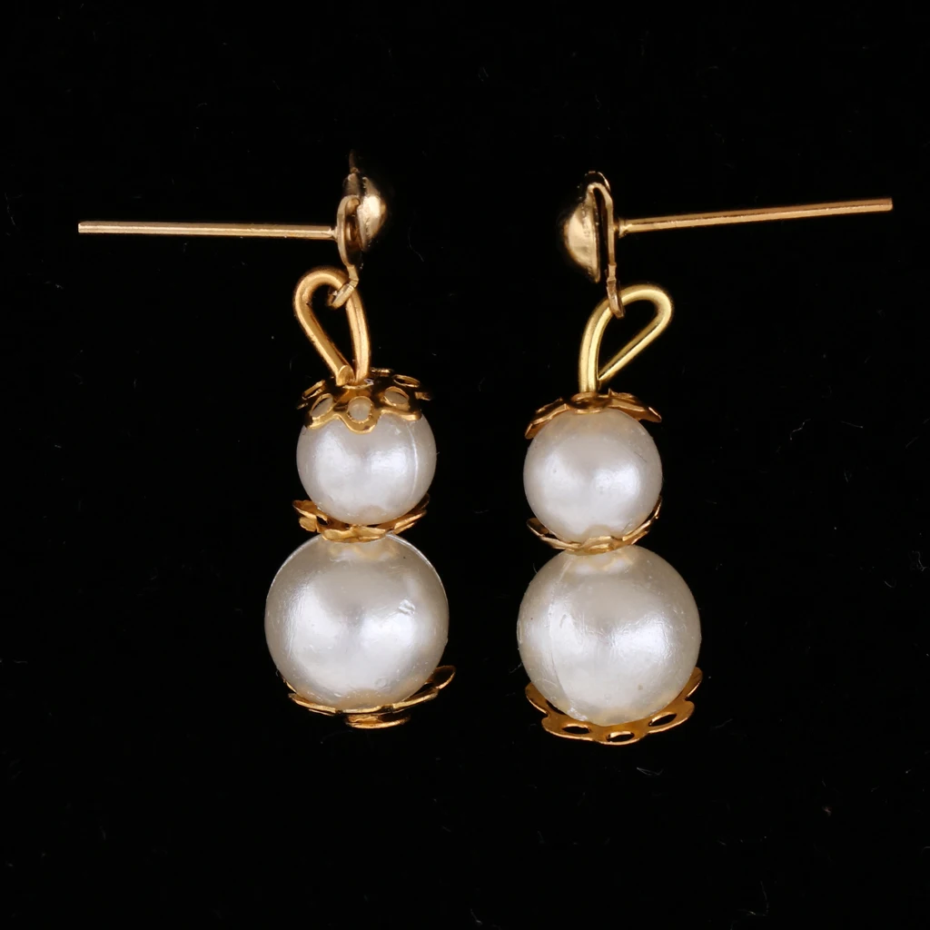 20 Pieces Cute Doll Jewellery Plastic Pearl Earring Eardrop Ornaments For   Doll Outfit Accessories	