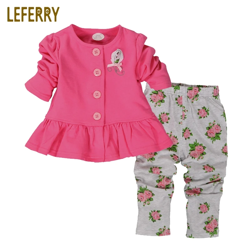

Red/Green/Purple Newborn Baby Girl Clothes Set Infant Clothing Baby Girl Outfit Cotton Tops + Legging Baby Suit 2019 Autumn