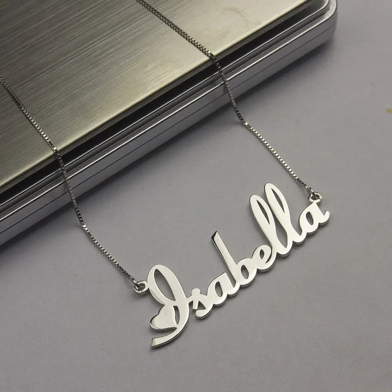 

Box Chain Custom Name Necklace Personalized Jewelry Stainless Steel Namplate Pendant Necklaces For Women Men Christmas Gifts
