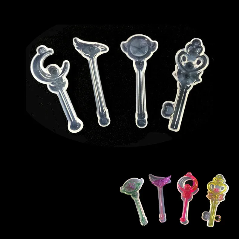 

QIAOQIAO DIY Cartoon Magic Wand Silicone Mould Transparent Moon Sailor Moon Cardcaptor Sakura DIY resin molds for jewelry