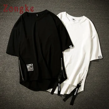 Zongke White T Shirt Men Tshirt Men T Shirt Harajuku Vintage T-Shirt Men Clothes Streetwear Hip Hop Summer Top 5XL 2022 New 1