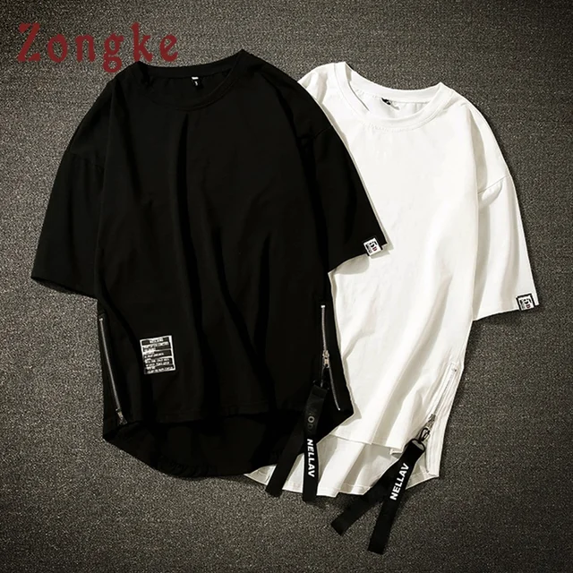 Zongke White T Shirt Men Tshirt Men T Shirt Harajuku Vintage T-Shirt Men Clothes Streetwear Hip Hop Summer Top 5XL 2022 New 1