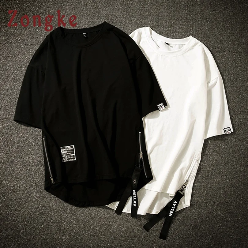 

Zongke White T Shirt Men Tshirt Men T Shirt Harajuku Vintage T-Shirt Men Clothes Streetwear Hip Hop Summer Top 5XL 2019 New