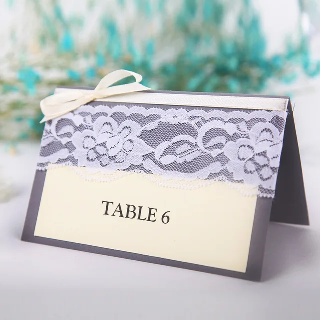 10PCS Retro Guest Name Table Place Cards Lace Ribbon Flower Paper Folding Rustic Wedding 10PCS Retro Guest Name Table Place Cards Lace Ribbon Flower Paper Folding Rustic Wedding