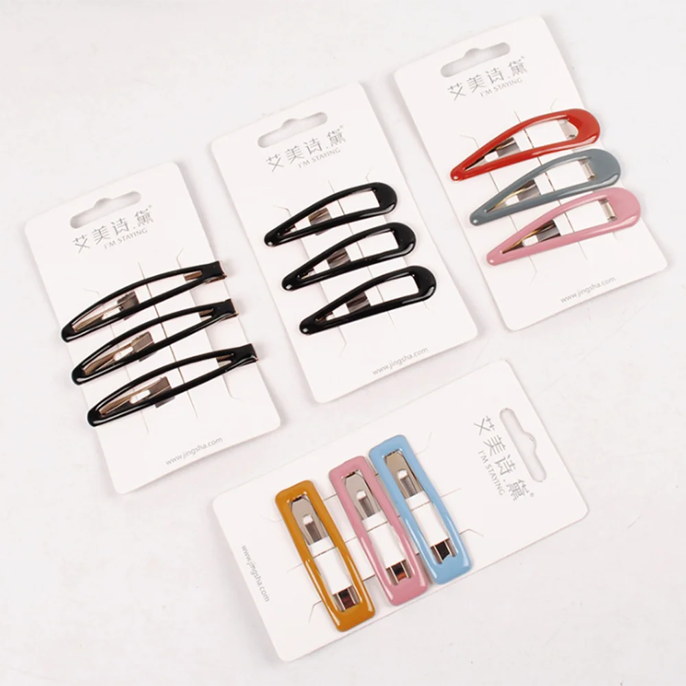 

3pcs New Arrival Korean Lovely Cartoon Heart Type Metal Candy Color Hair Clips Women Girls Hair Accessories Baby BB Clips