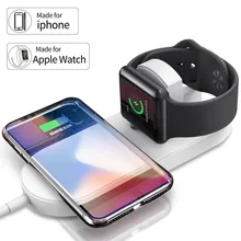 Ascromy Беспроводной Зарядное устройство для Apple Watch Series 4 3 2 2-в-1 Iphone XS MAX XR 8 плюс я часы зарядного устройства стенд Беспроводное зарядное устройство