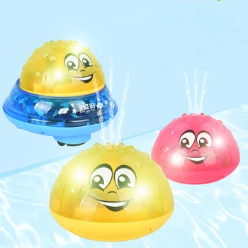 

Electric Water Jet Ball Children Toy Light Music Bathroom Water Bath Toy Cute 3D Space UFO Water Spray Baby Toys 0-12 Month Gift