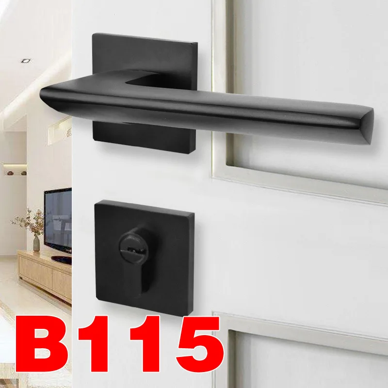 

2018 Promotion Fechadura Free Shipping Black Bedroom Door Lock Indoor Handle, Home Mute Room Lock, Split Magnetic Wooden Lock.