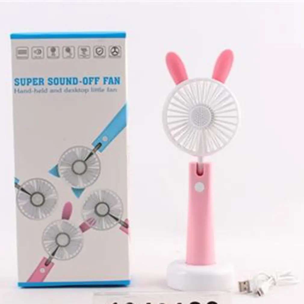 

Cartoon Fan Handheld Mini USB Charging Portable Fan With Desk Base Rechargeable Air Conditioner For Student dropshipping