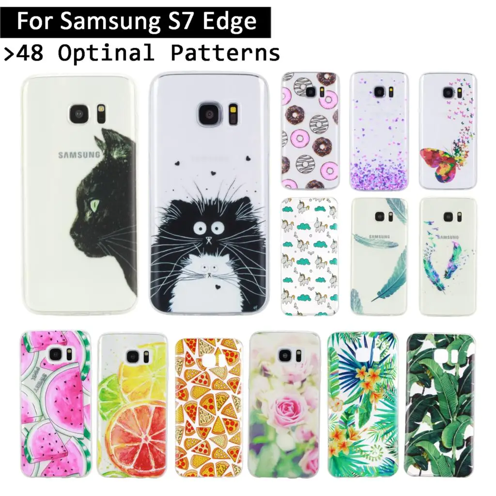 Soft TPU Case For Samsung Galaxy S7 Edge G935 painting back Cover S7Edge G 935 Shells for S 7 Cases Funda Coque |