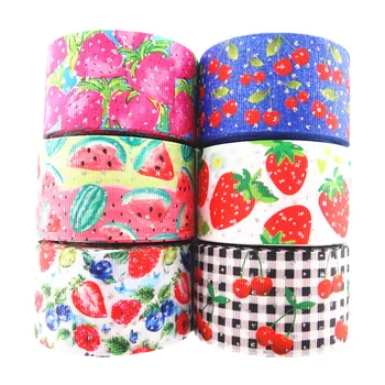 

1.5" 38mm 5 yards silver glitter dots foil fruits and flowers printed grosgrain ribbon DIY hairbow handmade materials MD19030602