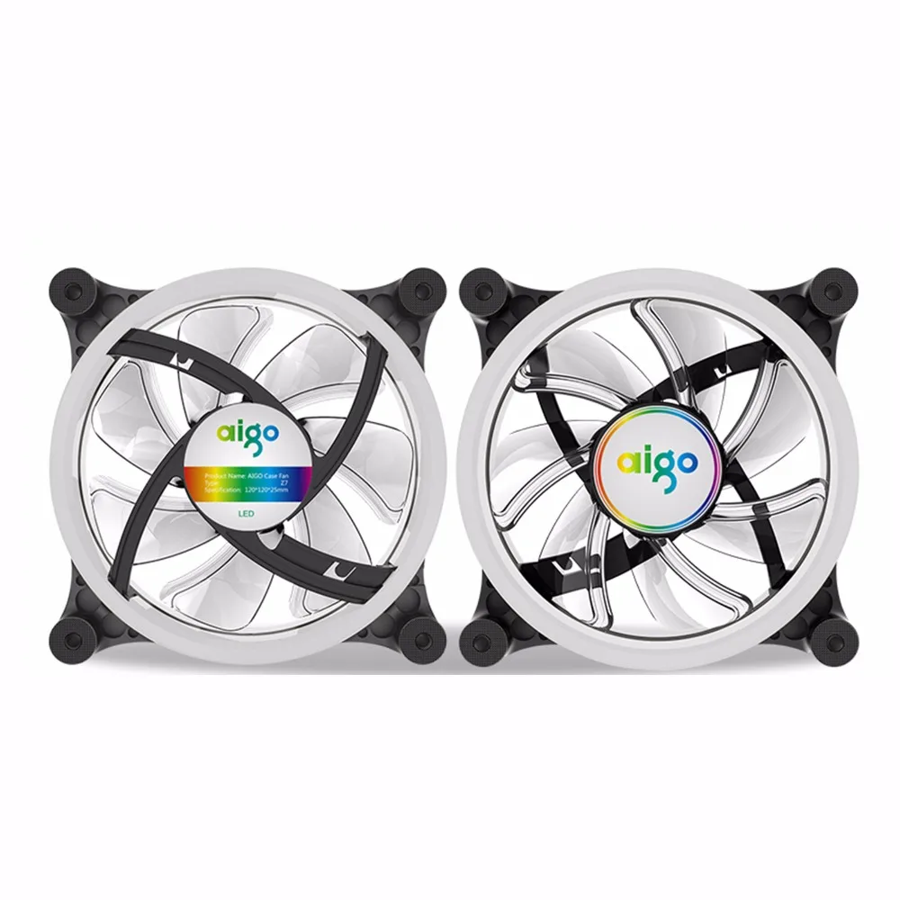 Aigo Z6 1 упак. Кулер для процессора 120 мм LED RGB 12в Аврора Вентилятор компьютера ПК