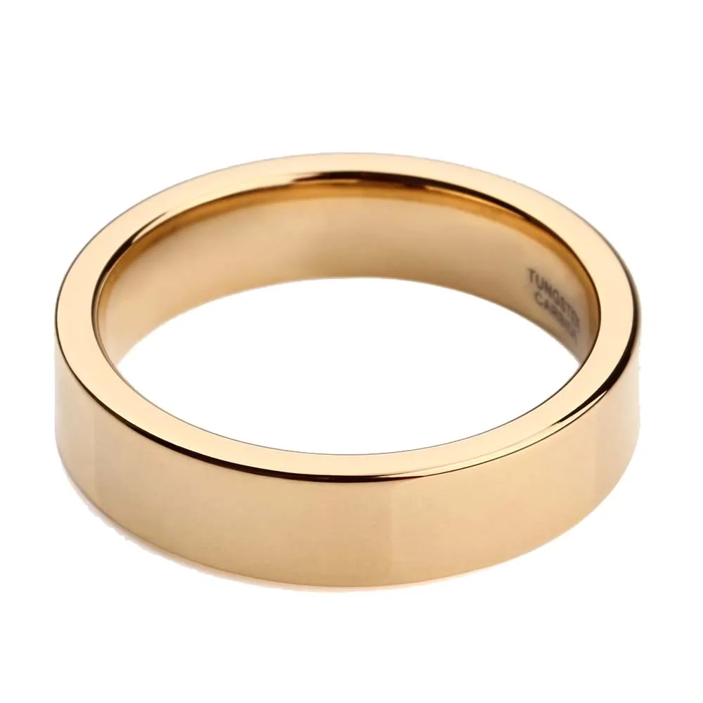 8mm Luxury Ring Men Pure Gold Tungsten Ring Wedding Band Engagement Rings High Polished Fashion Women Jewelry Anti-Scratch