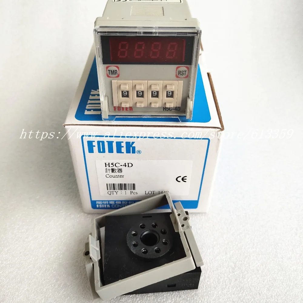 H5C-4D FOTEK счетчик 90-250VAC 4 цифры предустановленный счетчик с основанием новый и оригинальный