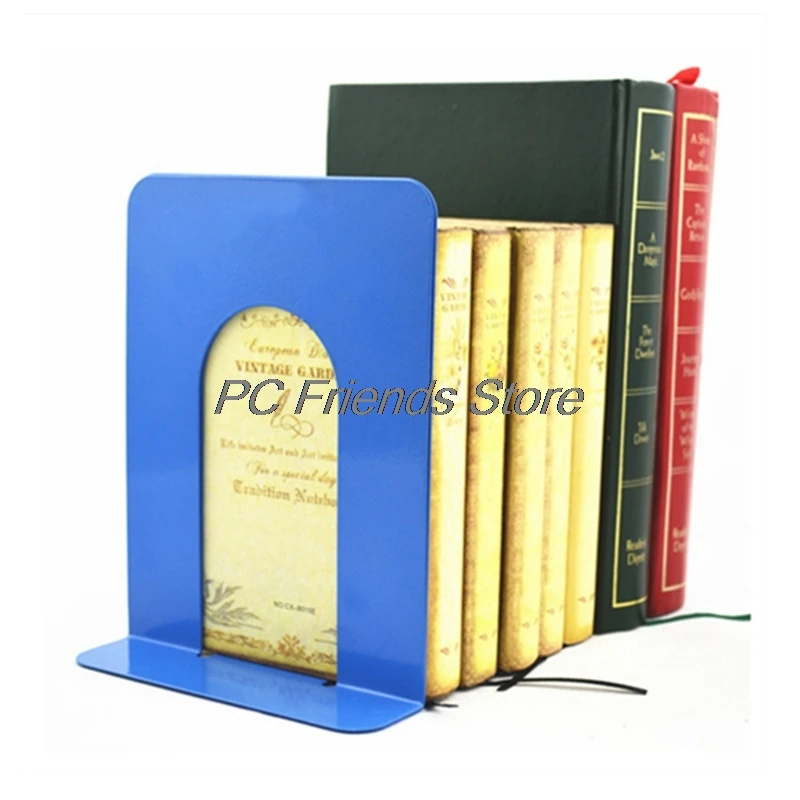 

Simple Style Metal Bookends Iron Support Holder Nonskid Desk Stands For Books-PC Friend