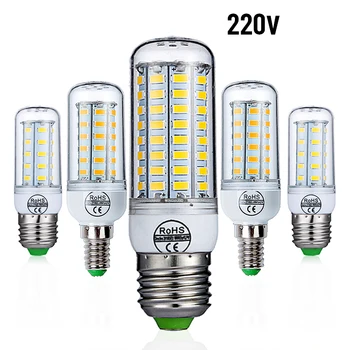 

E27 LED Bulb E14 LED Lamp AC 220V 240V Corn Candle Lamp 24 36 48 56 69 72 LEDs Chandlier Lighting For Home Decoration LED Lights