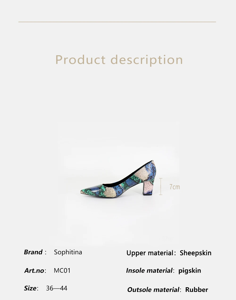 SOPHITINA/туфли-лодочки больших размеров 36-44 повседневные туфли из натуральной кожи на квадратном каблуке с острым носком без застежки модные женские туфли-лодочки с тотемом MC01