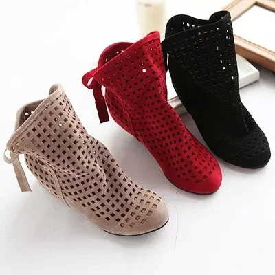 

The new summer 2017 increased within the hollow boots Korean fashion cute bow shoes