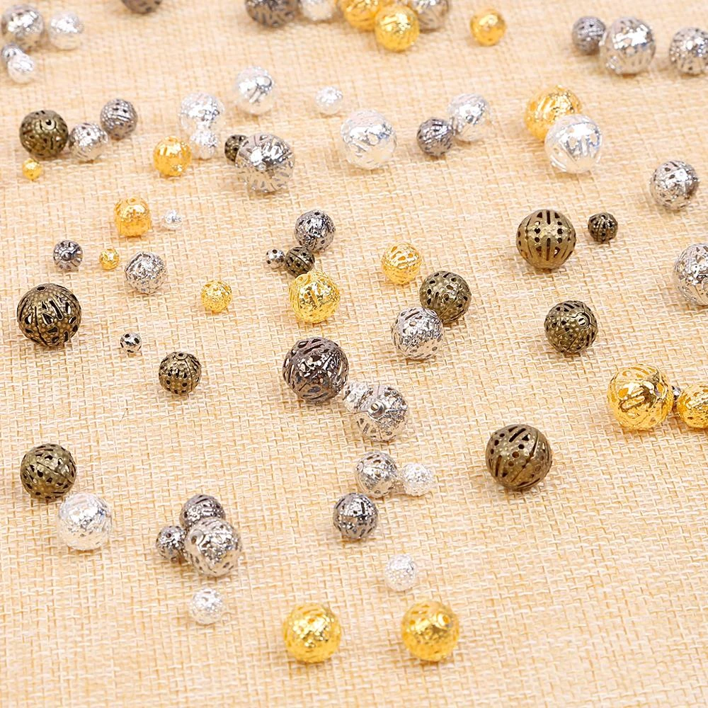 DIY Metal Charm Hollow Flower Ball Loose Spacer Beads Jewelry Findings Making DIY Metal Charm Hollow Flower Ball Loose Spacer Beads Jewelry Findings Making