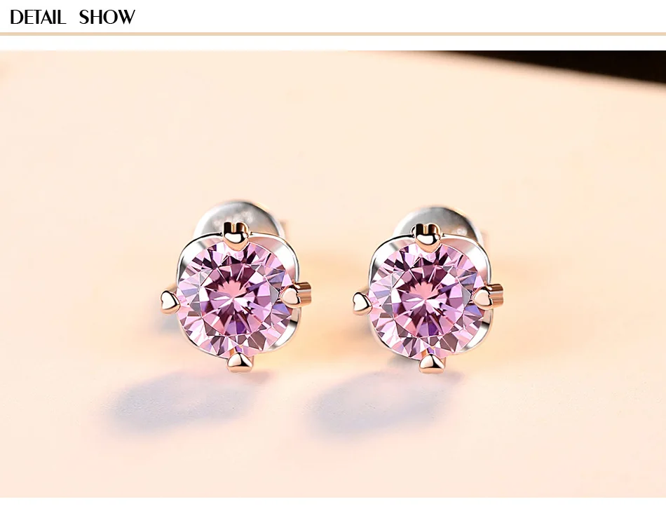 

S925 sterling silver color zircon fashion simple earrings MGB20