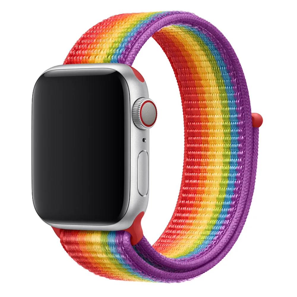 Светильник со светоотражающим браслетом, спортивный ремешок для Apple Watch, 44 мм, 42 мм, 40 мм, 38 мм, нейлоновый ремешок для iwatch, серия 5, 4, 3, 2, 1