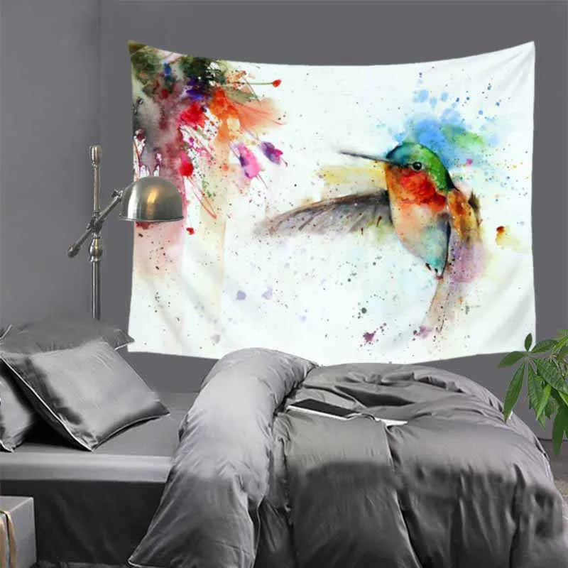 Картина маслом гобелены цветы и птицы настенные подвесные гобелены домашний декор пляжное полотенце Коврик для йоги одеяло для пикника скатерть - Цвет: color 4