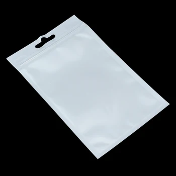 

DHL Wholesale Zip Lock Clear/White Pearl Lustre Resealable Plastic Packaging Bag Pouch with Hang Hole Electronic Accessories