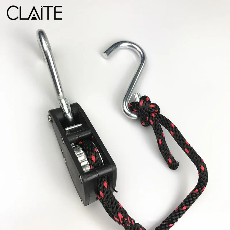 

CLAITE 1Pair of 1/4 Inches Rope Ratchet Grow Tent Lighting Hanger Adjustable Hangers Hanging Tools Max 150lbs/68kg Per Pair