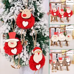 Рождественский Декор 3 шт./компл. Санта Клаус подвеска-снеговик падения украшения для рождественской елки чувствовал висячая кукла кулон