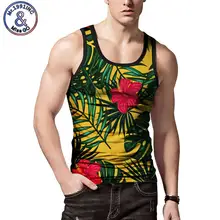 Мужская пляжная тонкая майка с круглым вырезом и цветочным принтом, летняя майка с бретелями без рукавов, майка для фитнеса, майка без рукавов
