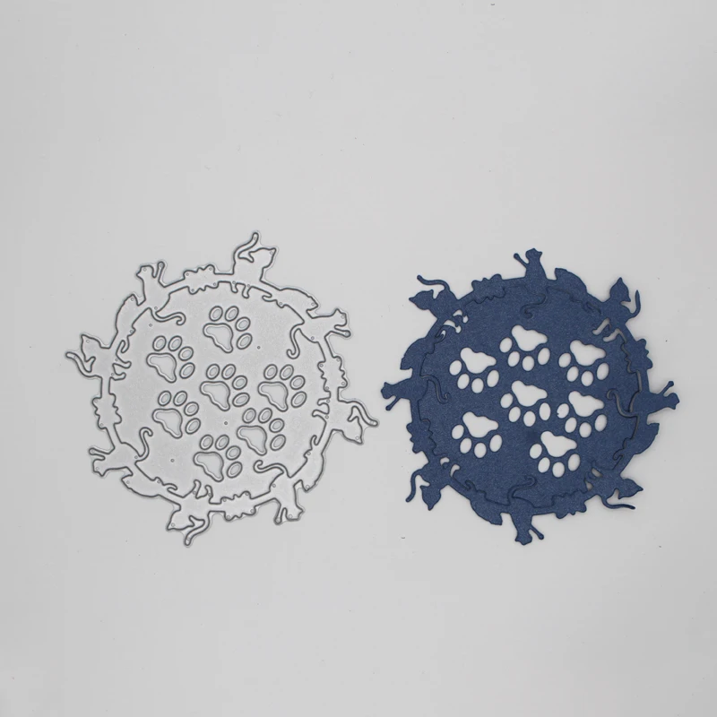 

Hollow Cat footprints and cat Metal Cutting Dies DIY Scrapbooking Album Decoration Embossing Paper Card Craft 100*100 mm