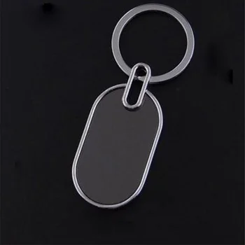 

200Pcs Blank Rectangle Metal Key Chain Tungsten steel Promotion Key Tags Gift Customize Logo Laser Keyrings -DHL Free Shipping