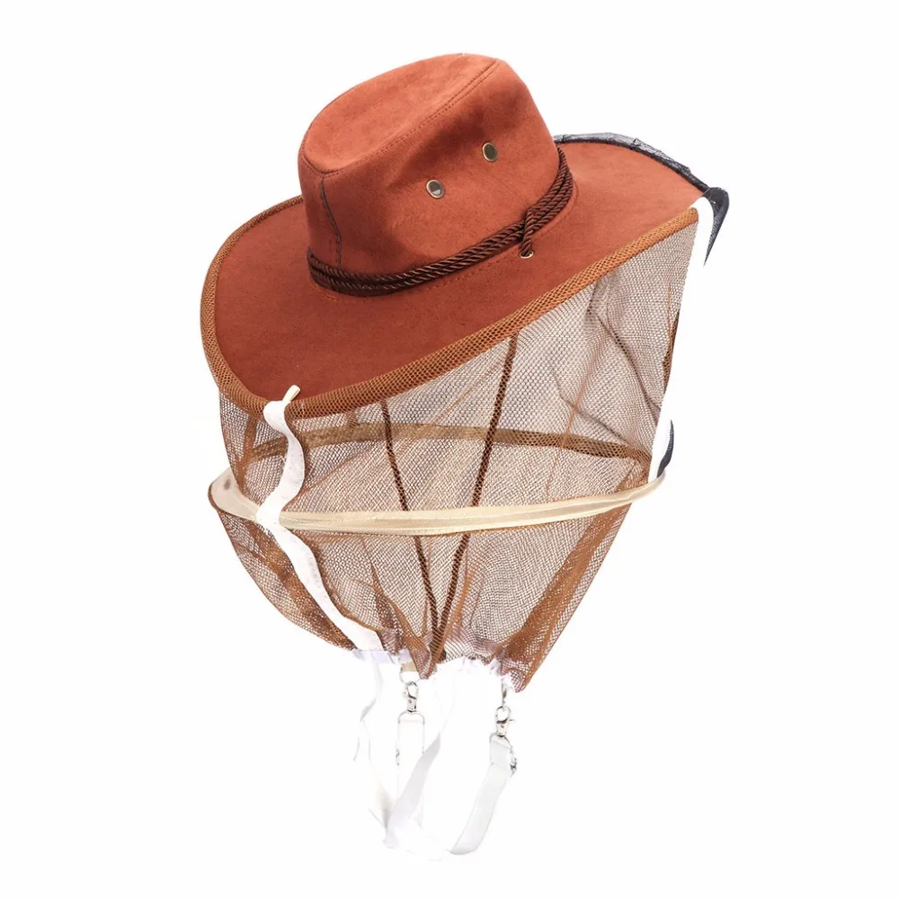 

Beekeeping Hat Beekeeper Cowboy Mesh Full Face Mask Hat Anti Mosquito Insect Net Veil Face Protector Beekeeper Supplies C42