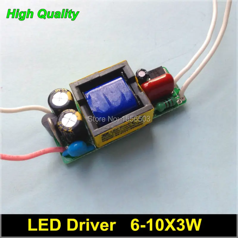 

50 Pcs/Lot 6-10X3W LED Power Driver Lamp Transformer E27 B22 GU10 18W 20W 30W CE 95% PF QH High Quality 600mA Constant Current