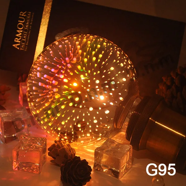 Светодиодный потолочный светильник 3D украшения лампы 110V 220V ST64 G95 G80 A60 E27 Праздник Светодиодный свет лампы Новинка Рождество лампада лампы Lamparas - Испускаемый цвет: 3D G95