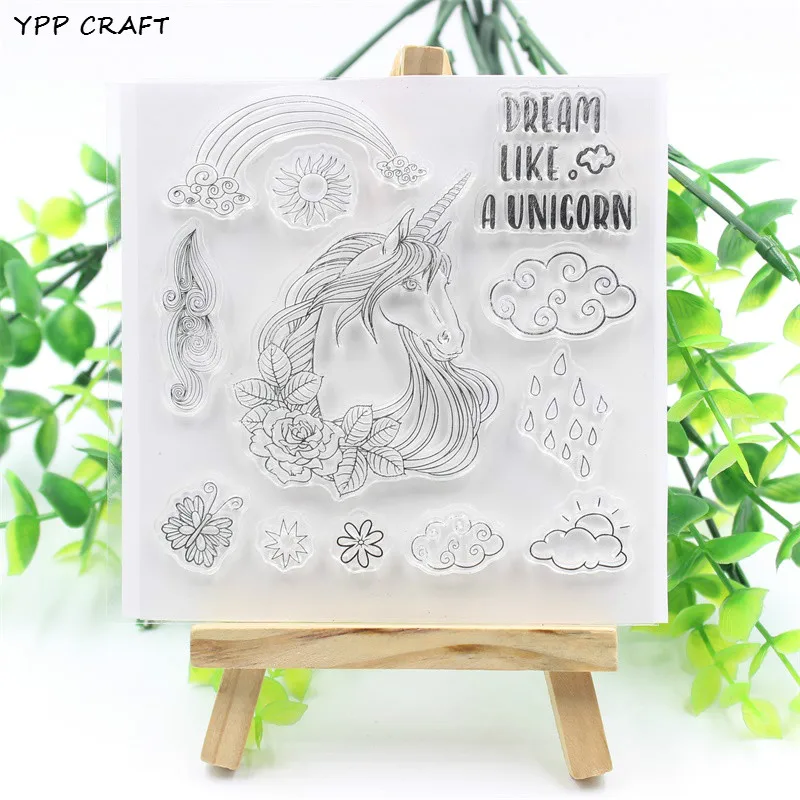 YPP CRAFT Cute Unicorn прозрачный силиконовый штамп/уплотнение для DIY