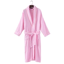 Хлопковый Халат для женщин полотенце флис длинная Пижама Халат femme Ночное платье кимоно для невесты белый халат для свадьбы