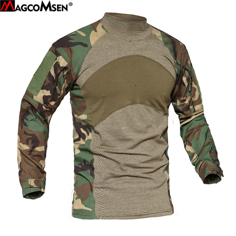 

MAGCOMSEN Camouflage Army T-Shirt Men Special Force Combat Tactical T Shirt Military Multicam Long Sleeved T Shirts YWWS-18