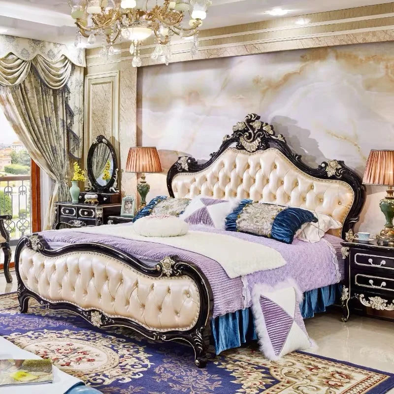 العتيقة الأوروبي نمط الجلود السرير ، جديد الأمريكية الصلبة الخشب سرير مزدوج ، جديد الكلاسيكية غرفة نوم و الزفاف السرير العتيقة الأوروبي نمط الجلود السرير ، جديد الأمريكية الصلبة الخشب سرير مزدوج ، جديد الكلاسيكية غرفة نوم و الزفاف السرير