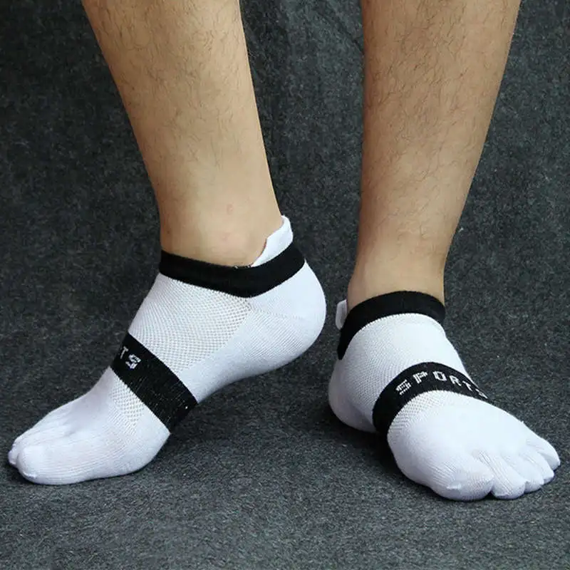Pure cotton toe socks men mesh breathable five finger sock casual ankle socks new fashion men's five toe sock 6 pairs/lot