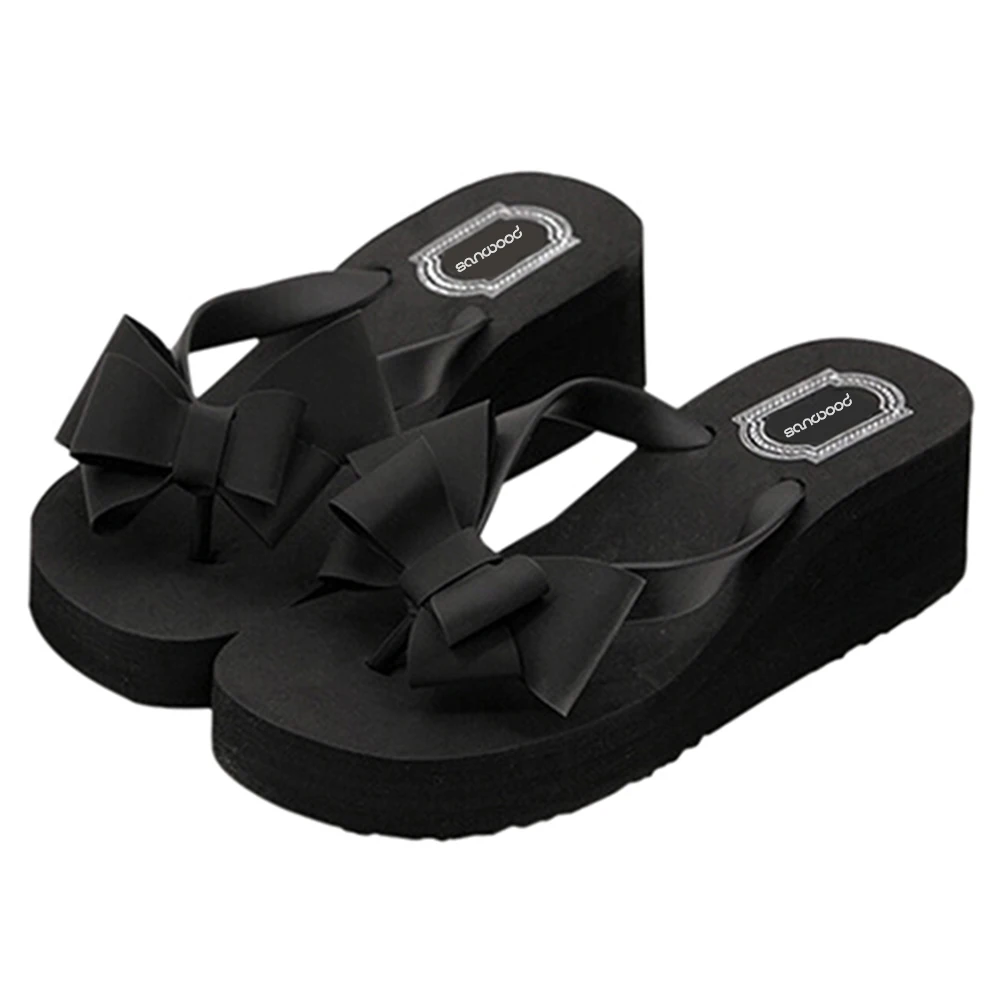 2016 New Product Women Fashion Platform Mid Heel Flip Flops Beach Sandals Bowknot Slippers Shoes 2016 New Product Women Fashion Platform Mid Heel Flip Flops Beach Sandals Bowknot Slippers Shoes