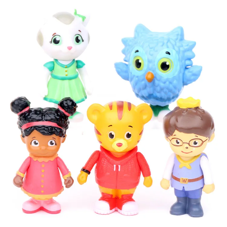 5 шт./компл. Набор фигурок из мультфильма Друзья и друзья Daniel Tiger Prince Elina Owl Katerina ПВХ