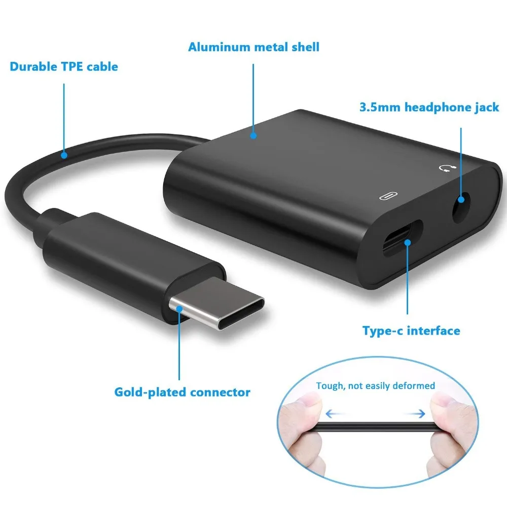 ACCGUYS 3 в 1 Тип C Aux аудио кабель адаптер USB C на 3,5 мм разъем для наушников PD быстрое зарядное устройство адаптер для Google Pixel 2 Эфирное
