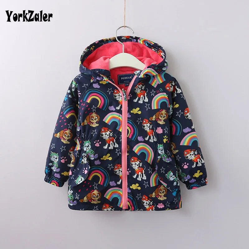 

Yorkzaler Spring Autumn kids Jacket For Girls Boys Long Sleeve Hooded Thicken Outerwear Children Cartoon Graffiti Clothes