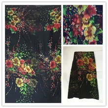 140 см Thin100% чистый натуральный шелк тутового шифона цифровой печатный синий Текстиль Ткань сшить женское платье ткань для шарфа DSF09